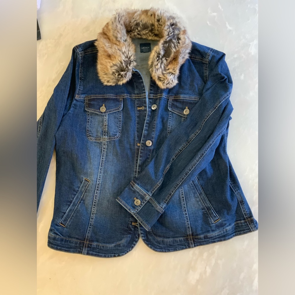 J. Jill Jean jacket with fur